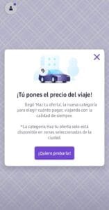 Haz tu oferta cabify .