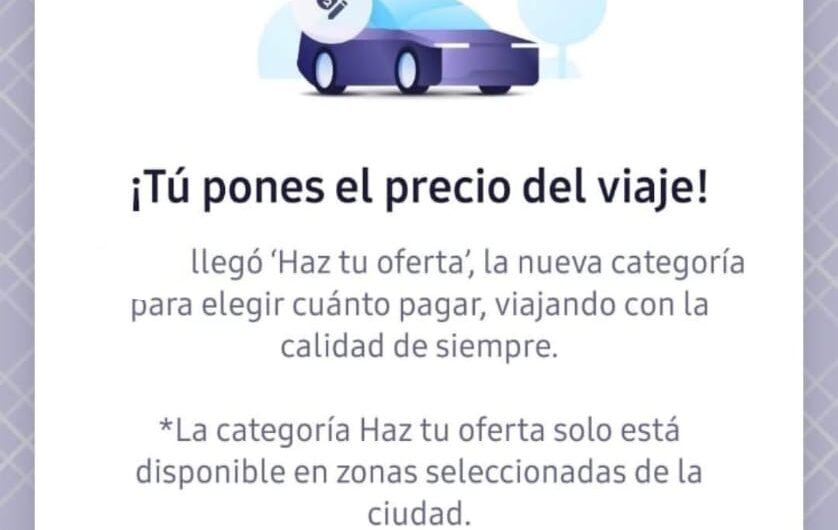 Cabify ofrece a usuarios y conductores laposibilidad de acordar mutuamente el preciofinal del viaje