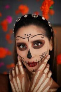 Woman in halloween mexican makeup